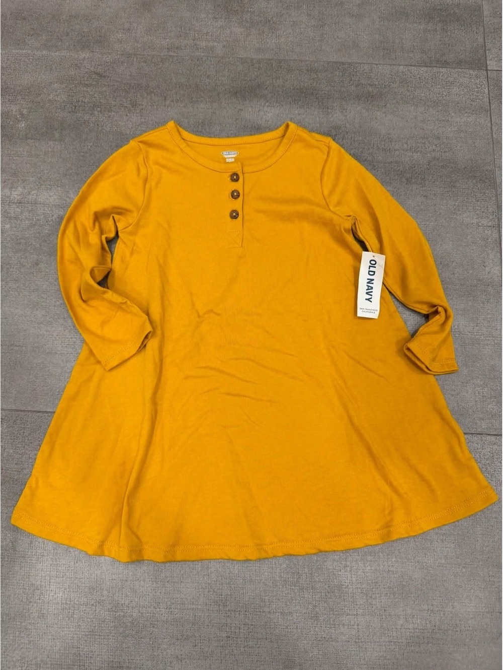 2t • Old Navy Girls Mustard Yellow Long Sleeve Swing Dress NWT